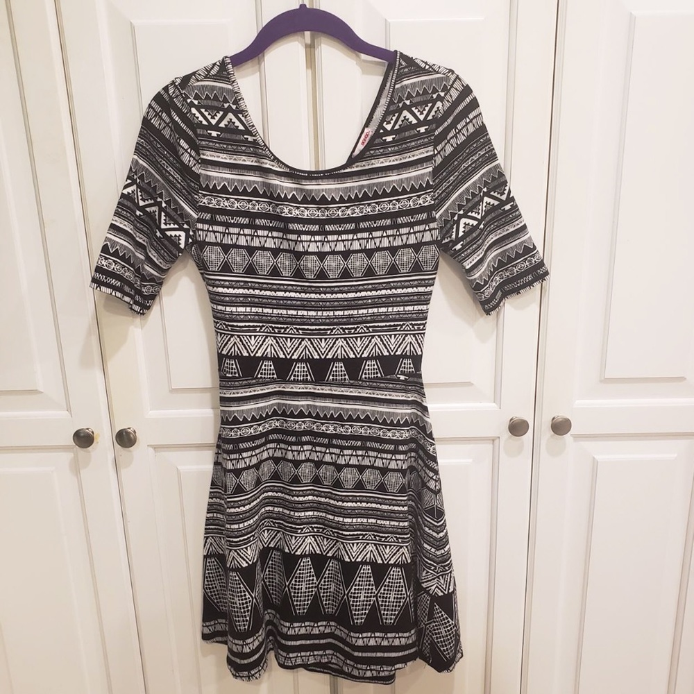 Black and White Patterned Dress